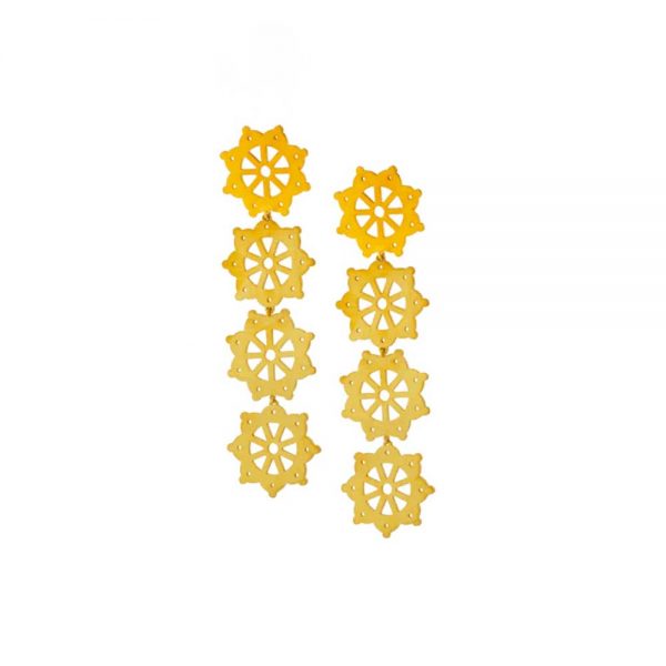 Επιχρυσωμένα ασημένια σκουλαρίκια σε σχήμα λουλουδιών