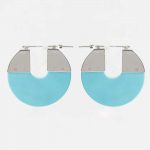 Εclipse round earrings with turquoise (big)