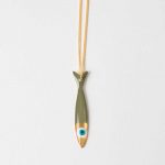 Gold-plated sardine necklace with chain