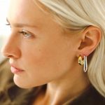 Tube chain silver earrings