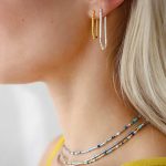 Tube chain silver earrings