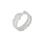 Silver ring with transparent light blue enamel