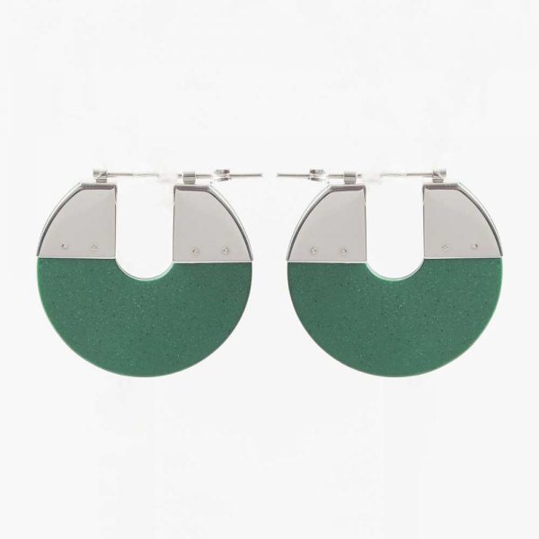 Εclipse round earrings with aventurine (big)