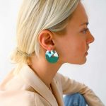 Εclipse round earrings with aventurine (big)