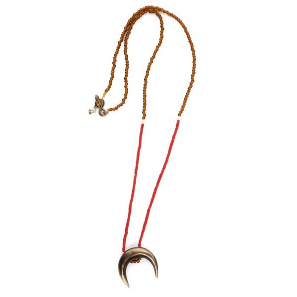 Κολιέ από μπρούτζο με ημιπολύτιμους λίθους και μαργαριτάρια