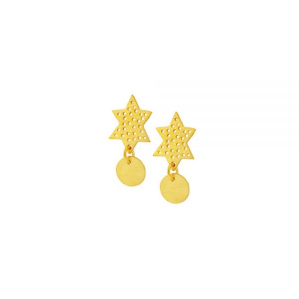 Επιχρυσωμένα ασημένια σκουλαρίκια αστέρι