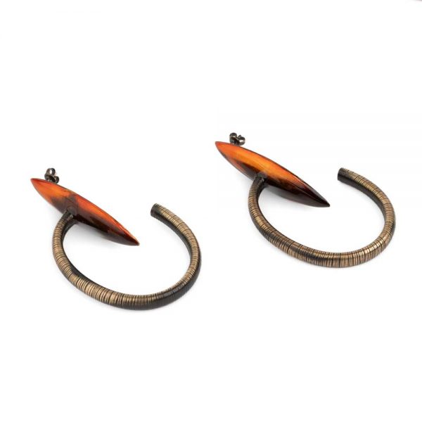 Brass hoops with silver clasp