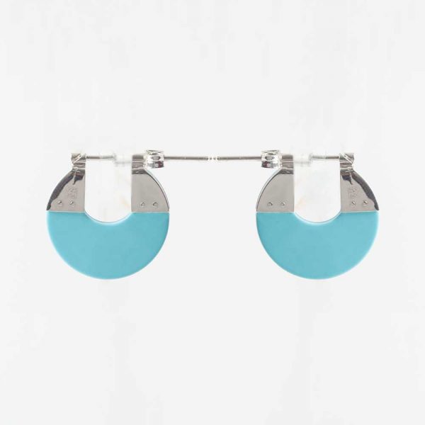 Εclipse round earrings with turquoise (small)