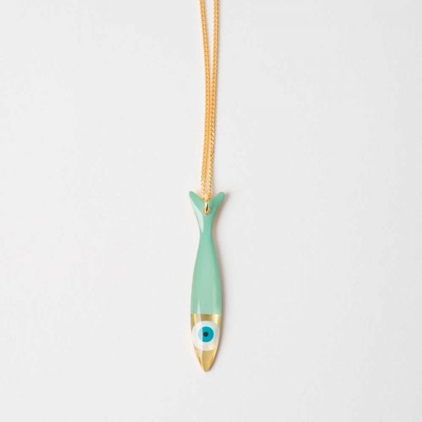 Gold plated Sardine necklace with chain