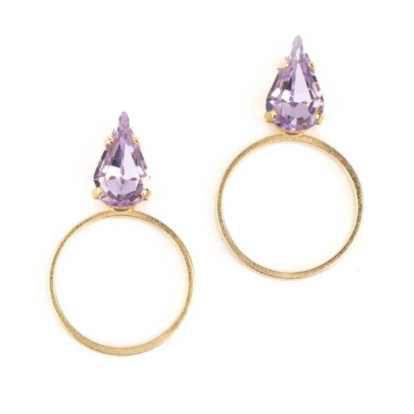 Brass hoops with crystals