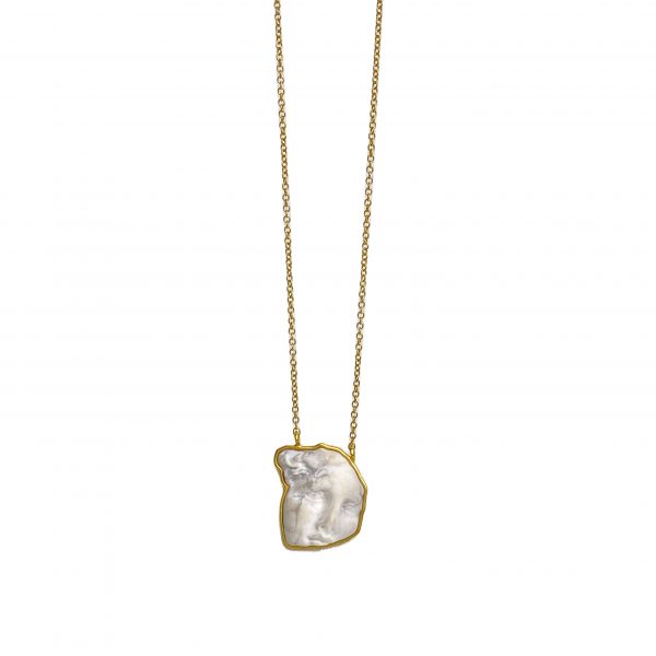 Gold necklace with marble