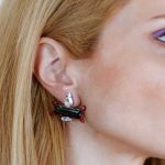 Bronze earrings with Swarovski crystals