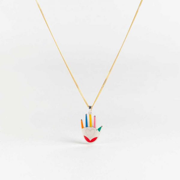 Silver necklace Hand Life