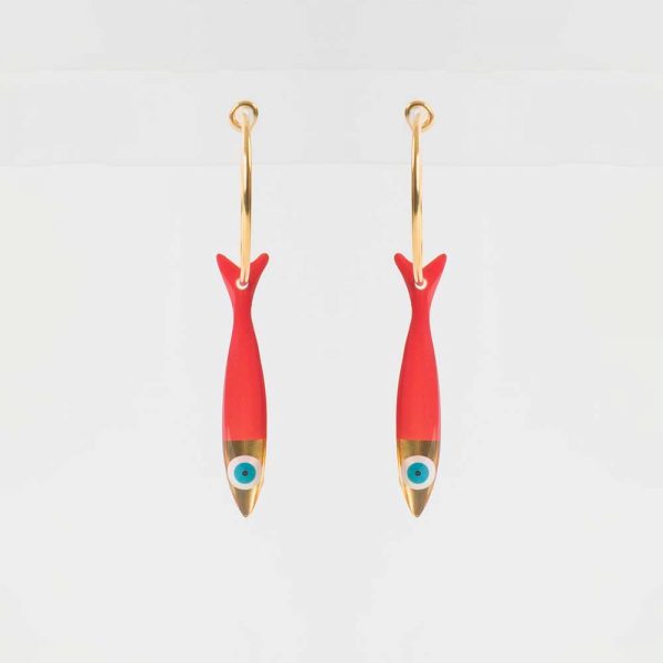 Earrings "Sardines" red