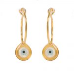 Gold-plated eye drop earrings