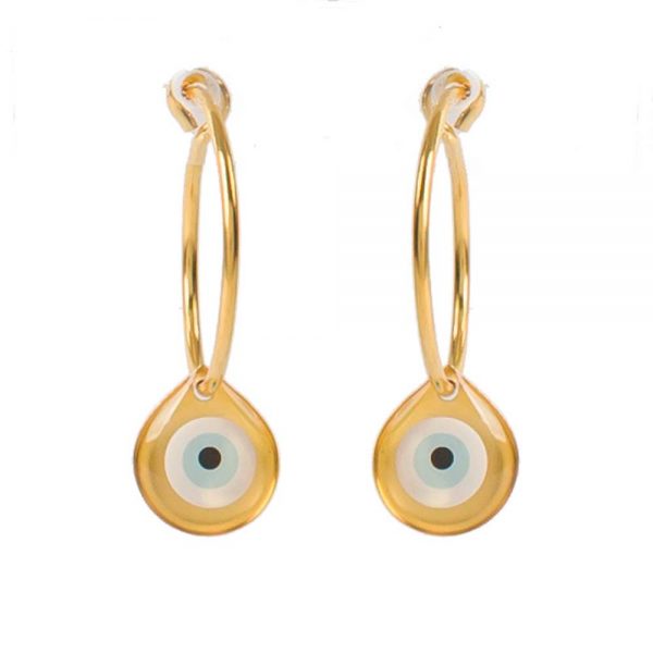 Gold-plated eye drop earrings