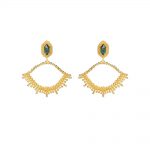 Gold plated earrings with aventurine