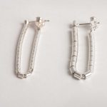 Tube chain silver earrings