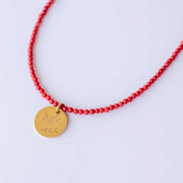 Necklace with gold-plated element