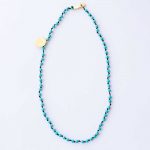Necklace with turquoise and gold-plated eye