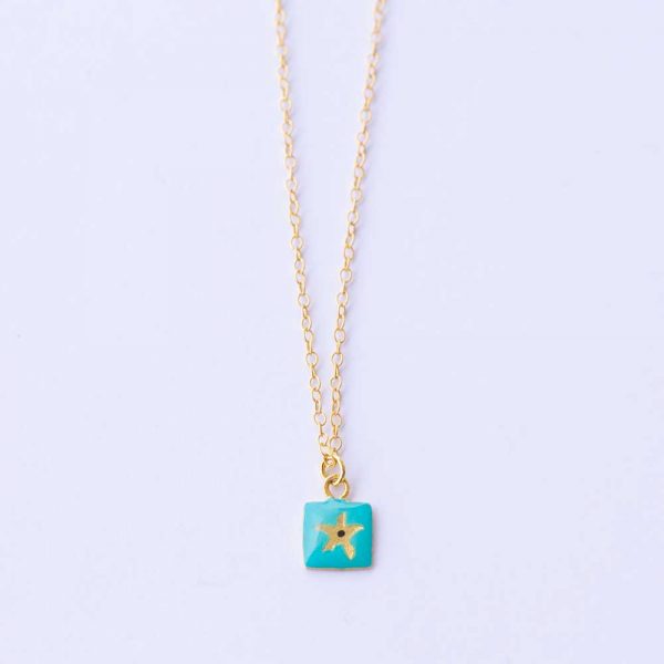 "Starfish" necklace with enamel