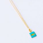 Gold-plated Psaraki necklace with enamel and chain