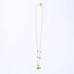 Gold-plated Psaraki necklace with pearls and gold-plated elements