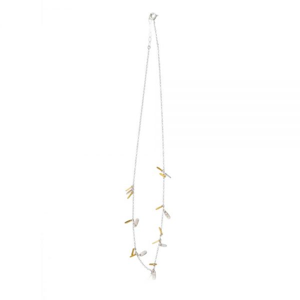 Κολιέ με ασημένια και επιχρυσωμένα στοιχεία