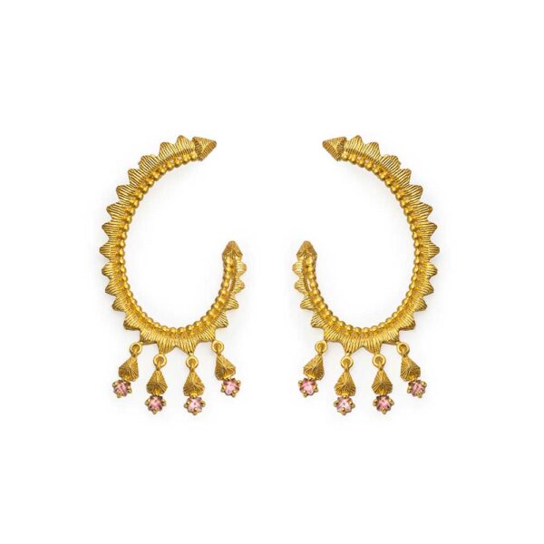 Gold plated tourmaline earrings