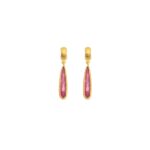 Gold-plated earrings with pink tourmalines