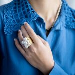 Επιχρυσωμένο δαχτυλίδι με μαργαριτάρια