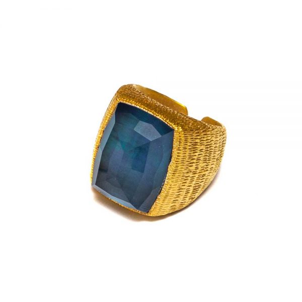 Gold-plated spinel ring