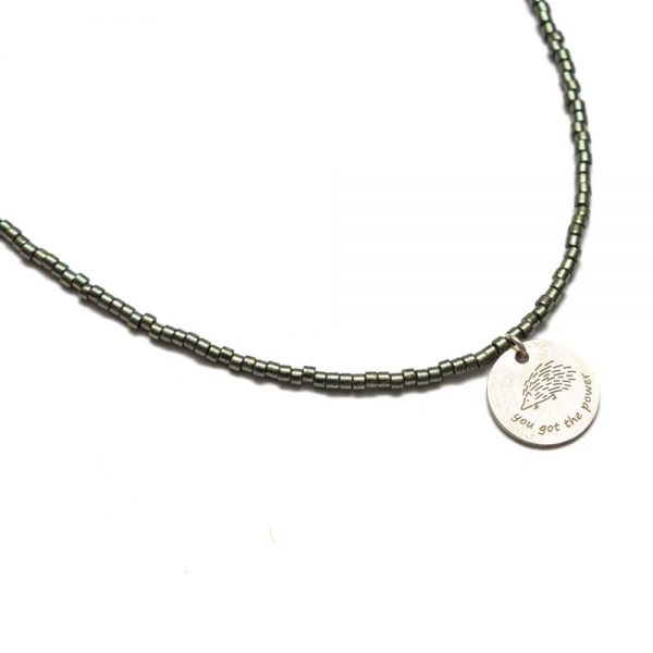 Silver necklace You got the power