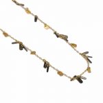 Necklace with gold-plated and oxidized elements