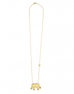 Gold plated silver long necklace with dangling discs