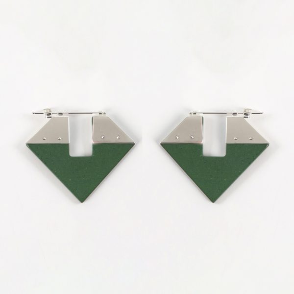 Silver earrings with aventurine