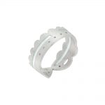 Silver ring with transparent light blue enamel