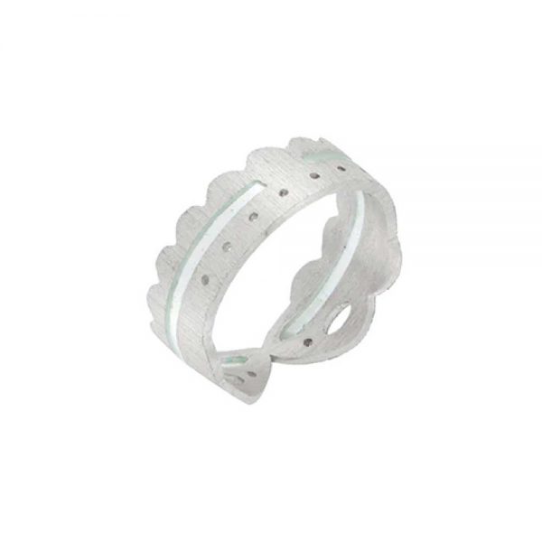 Ασημένιο δαχτυλίδι με διαφανές γαλάζιο σμάλτο