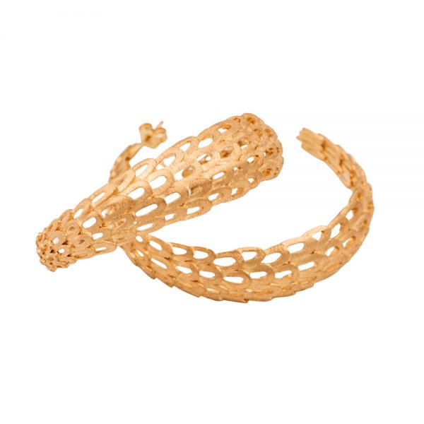 Gold plated silver big hoops