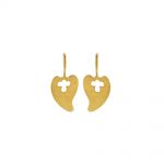Gold-plated silver earrings in the shape of a heart