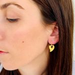 Gold-plated silver earrings in the shape of a heart