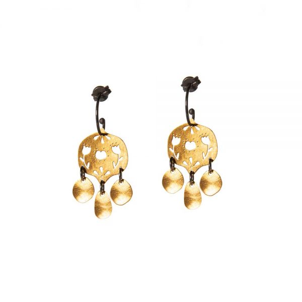 Επιχρυσωμένα σκουλαρίκια Λουλούδια