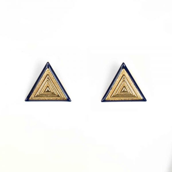 Gold-plated bronze earrings with enamel