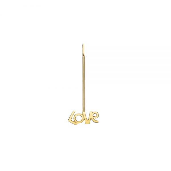 14K yellow gold long love charm