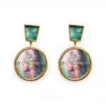 Gold plated earrings with fildisi