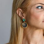 Gold plated earrings with fildisi