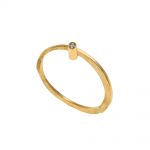 14K yellow gold with white diamond