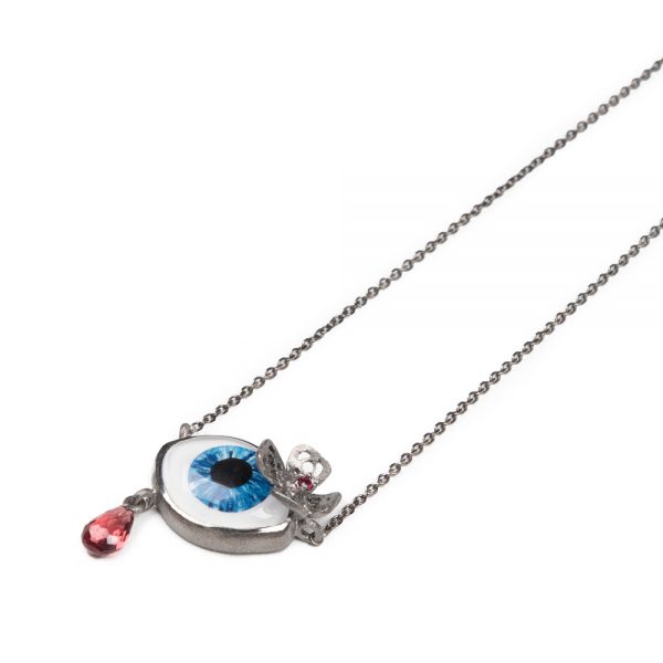 Silver necklace with eye