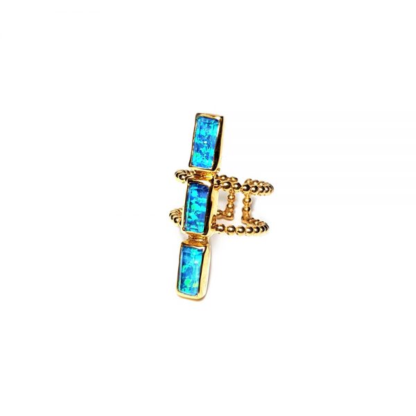 Gold plated silver ring with lapis lazuli