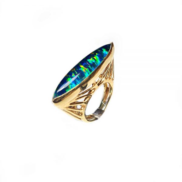 Gold plated opal quartz ring